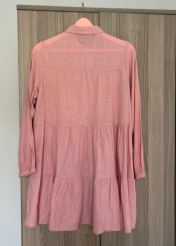 Pembe Düğmeli uzun gömlek - Görsel 2