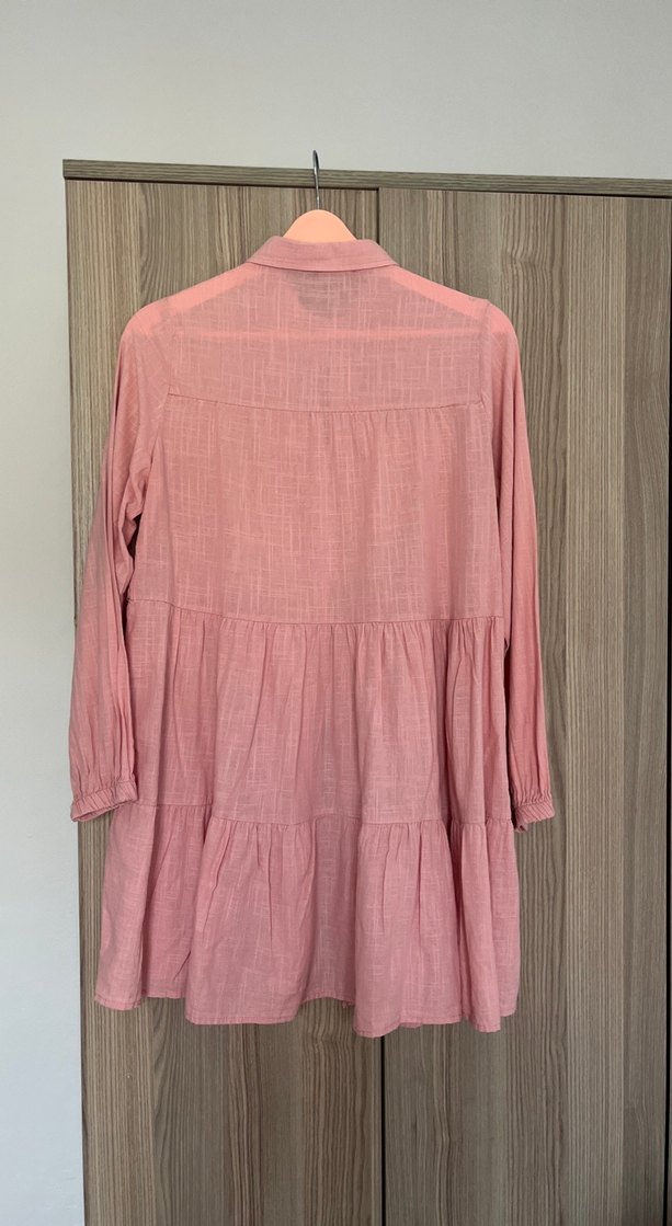 Pembe Düğmeli uzun gömlek - Görsel 2