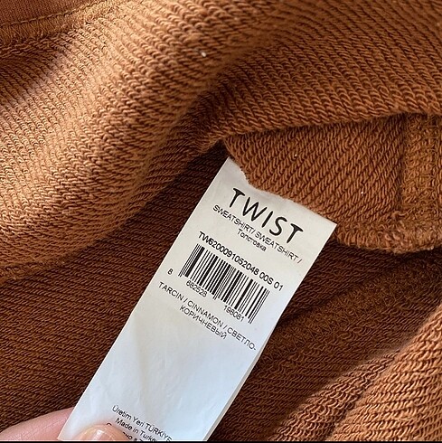 s Beden kahverengi Renk Twist Sweatshirt