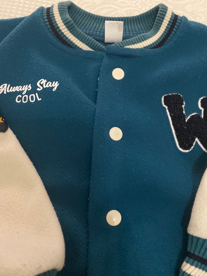 Düğmeli Erkek Çocuk Mavi Sweatshirt - Görsel 2