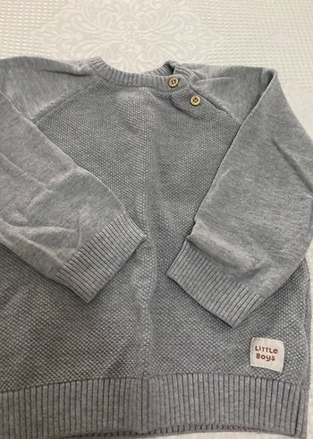 Gri Erkek Çocuk Basic Örgü Kazak - Görsel 4