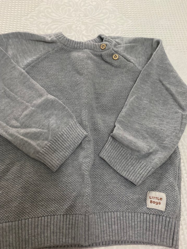 Gri Erkek Çocuk Basic Örgü Kazak - Görsel 4