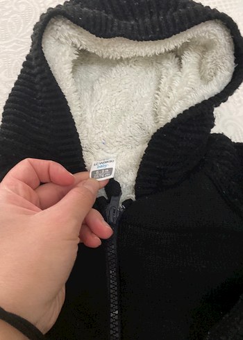 Kapüşonlu Siyah Erkek Çocuk Triko Ceket - Görsel 2