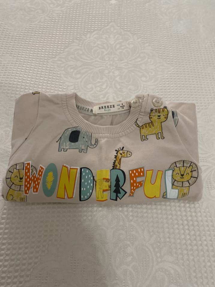 Gri Baskılı Bebek Erkek Kıyafet Takımı - Görsel 2