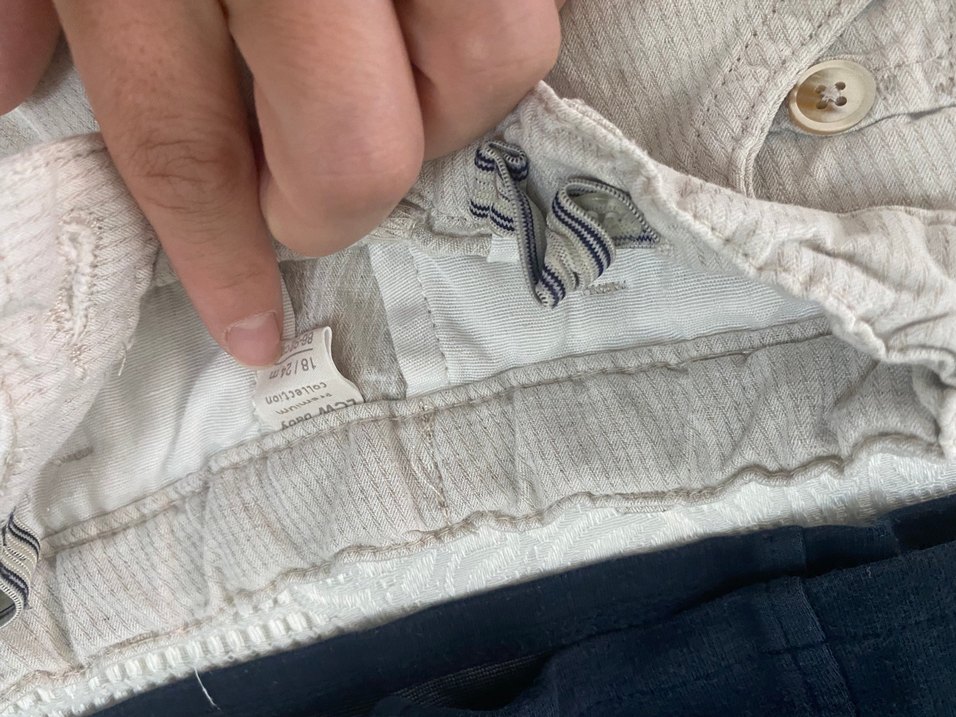 Gri Keten Düğmeli Erkek Çocuk Pantolonu - Görsel 2