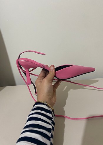 Zara Pembe Stiletto Topuklu Kadın Ayakkabı - Görsel 2