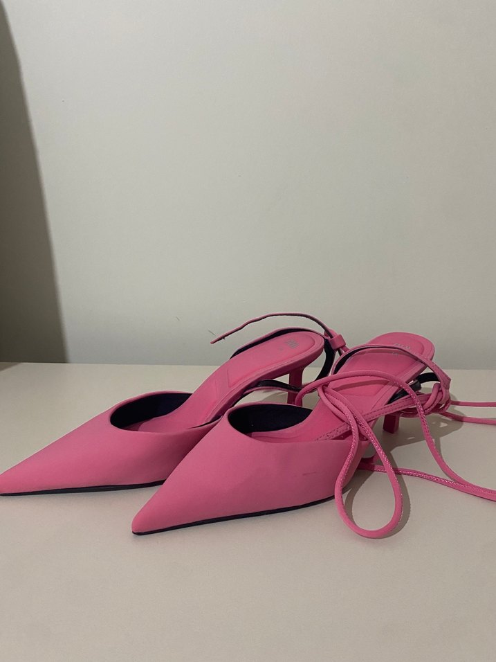 Zara Pembe Stiletto Topuklu Kadın Ayakkabı - Görsel 4