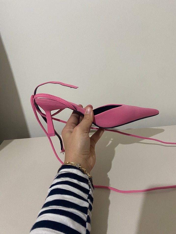 Zara Pembe Stiletto Topuklu Kadın Ayakkabı - Görsel 2