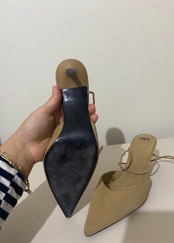 ZARA Bej İnce Topuklu Kadın Sandalet - Görsel 2