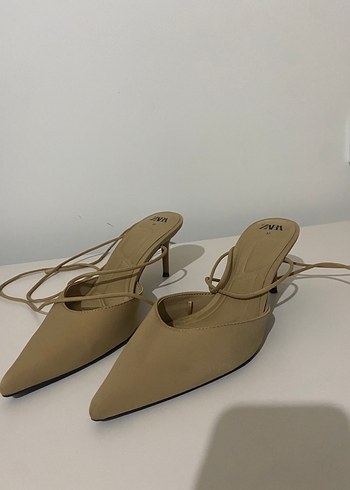 ZARA Bej İnce Topuklu Kadın Sandalet - Görsel 3