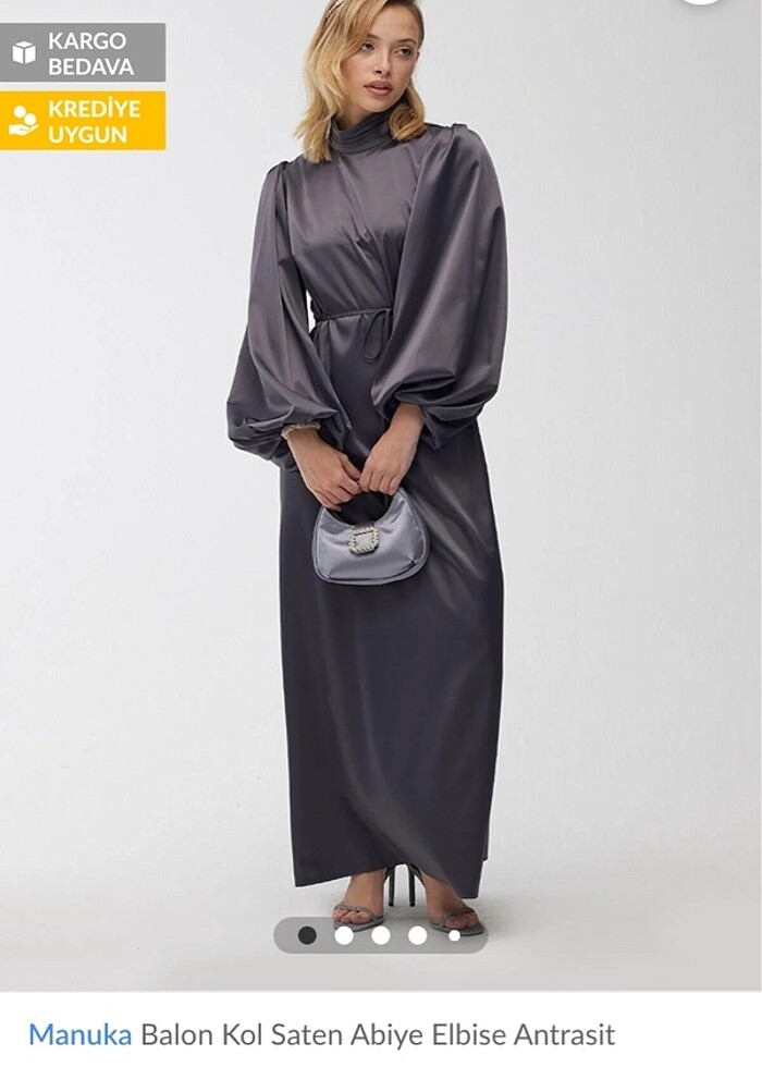 Saten elbise - Görsel 3