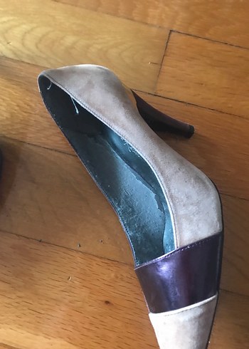 Mor Süet Tokalı Stiletto Kadın Ayakkabı - Görsel 7