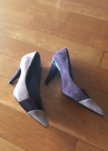 Mor Süet Tokalı Stiletto Kadın Ayakkabı - Görsel 3