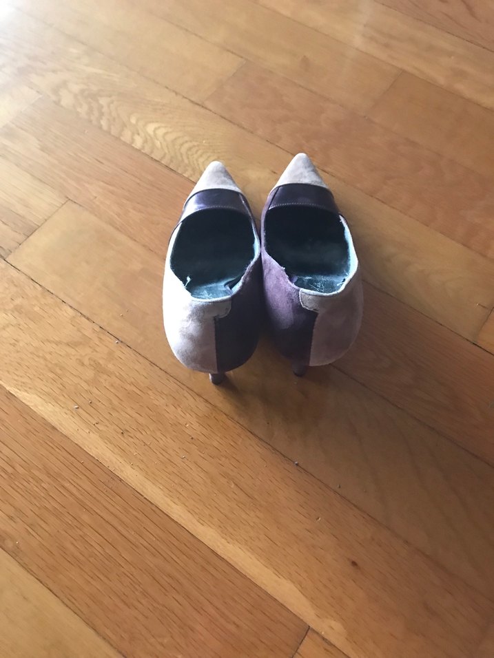 Mor Süet Tokalı Stiletto Kadın Ayakkabı - Görsel 5