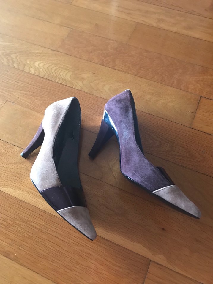 Mor Süet Tokalı Stiletto Kadın Ayakkabı - Görsel 3