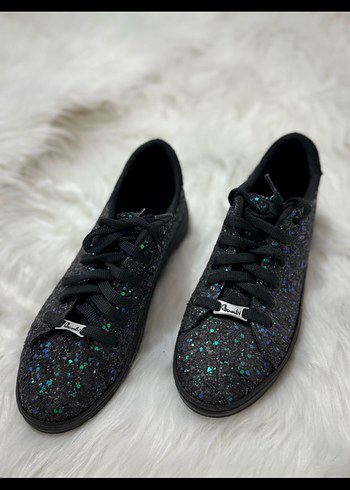 Siyah Parlak Kadın Sneakers - Görsel 3