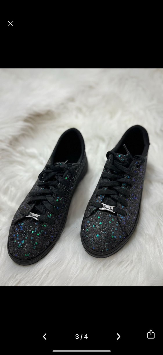 Siyah Parlak Kadın Sneakers - Görsel 3