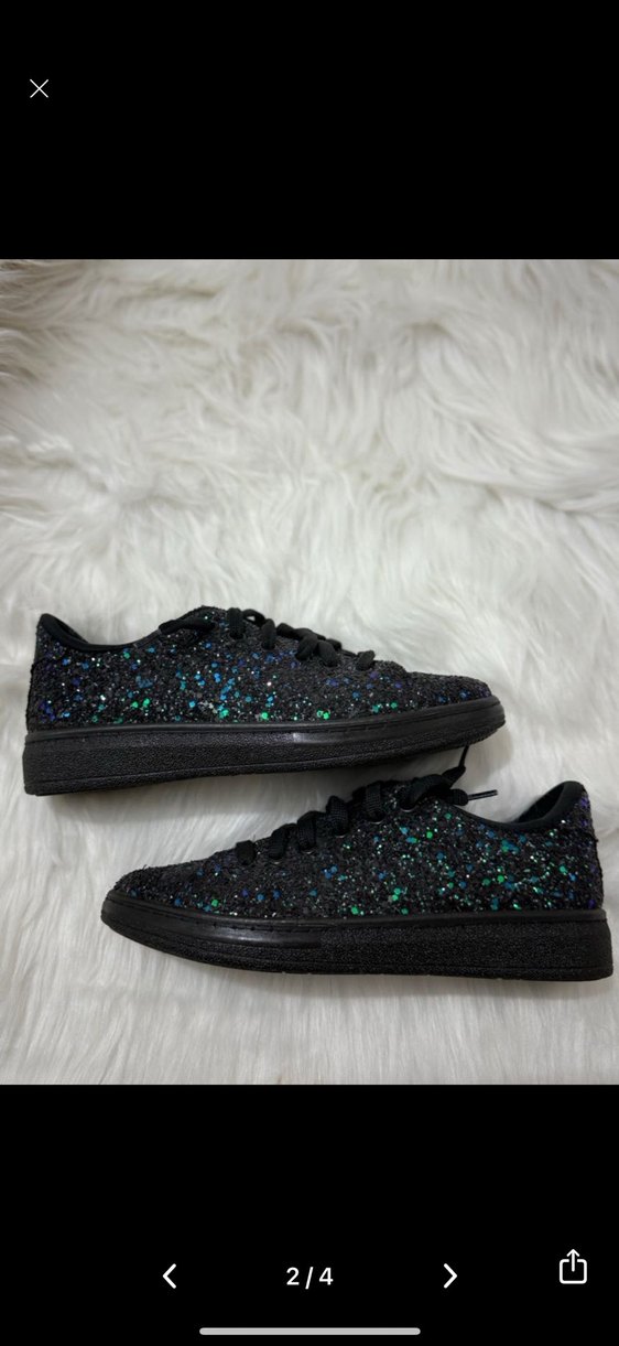 Siyah Parlak Kadın Sneakers - Görsel 2