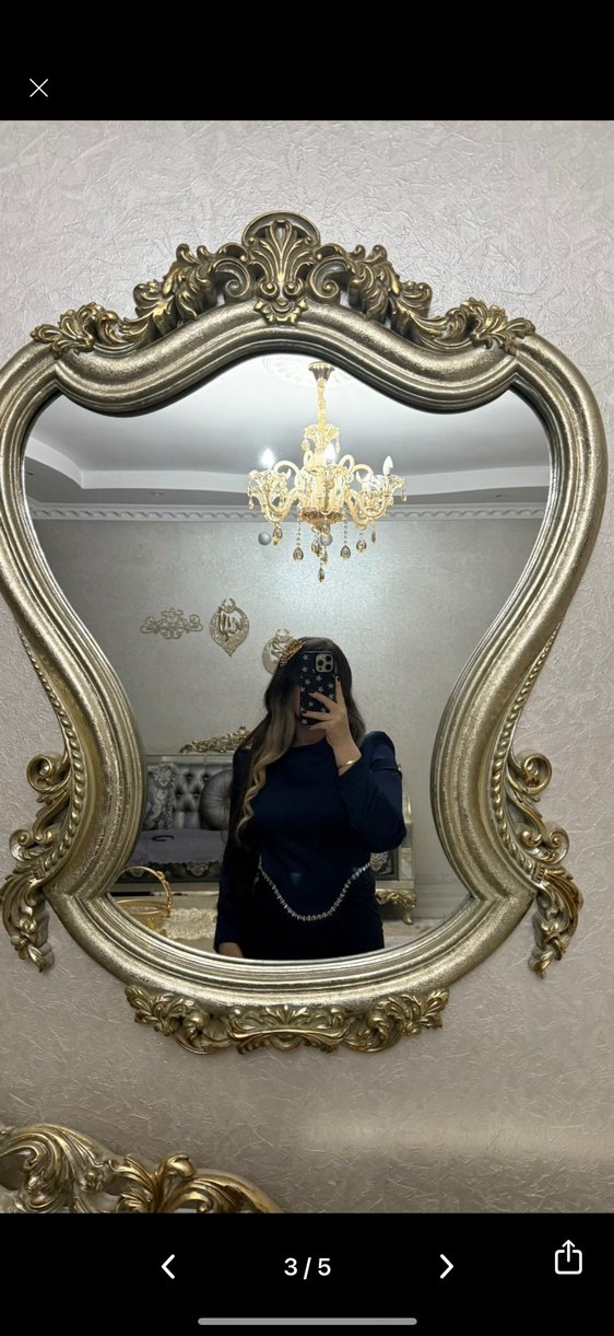 Uzun Kollu Lacivert Gotik Abiye Elbise - Görsel 3