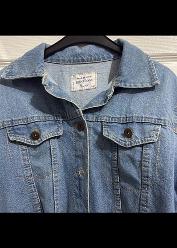 Diğer Kadın Mavi Denim Düğmeli Salaş Ceket