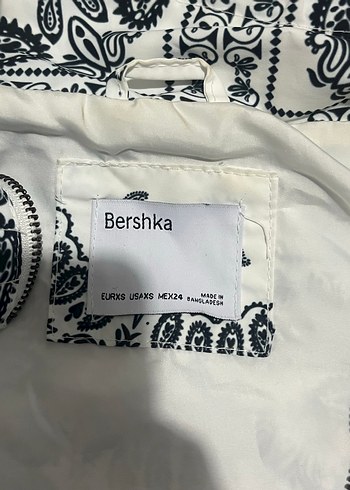 Kadın Beyaz Gri Desenli Uzun Kollu ceket Bershka - Görsel 2