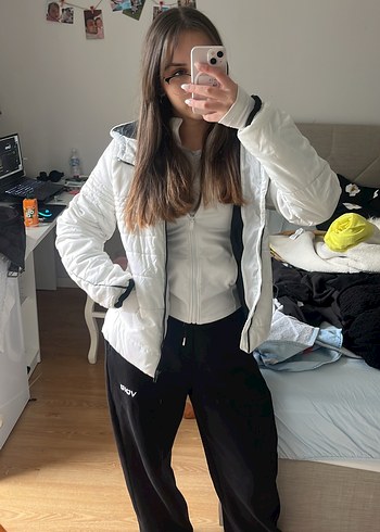 Kadın Beyaz Şişme Kışlık Mont - Görsel 2