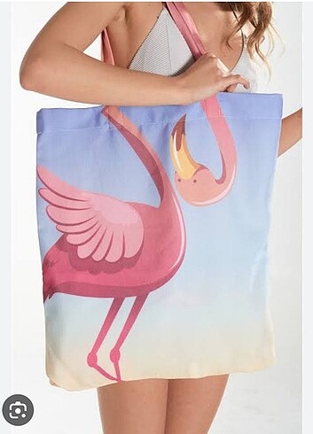 addax marka flamingo desenli sıfır çanta 