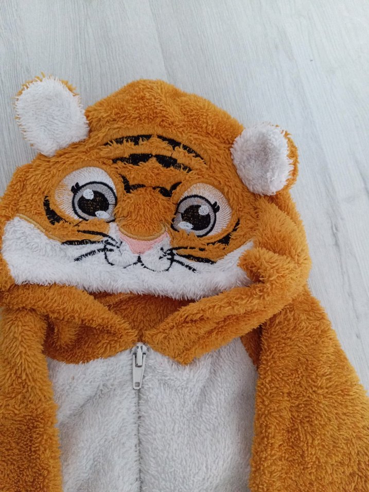 Kürklü Leopar Desenli Kahverengi Bebek Tulumu - Görsel 5