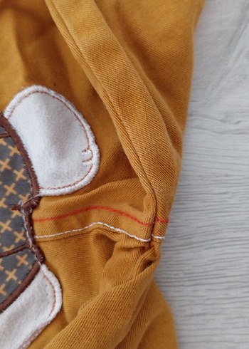 Renkli Nakışlı Kahverengi Erkek Bebek Tulum - Görsel 5