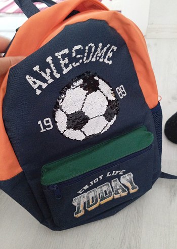 Çok Renkli Çocuk Okul Çantası Basketbol Desenli - Görsel 8