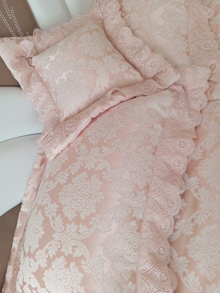 taç Nakışlı pudra Yatak Örtüsü - Görsel 3