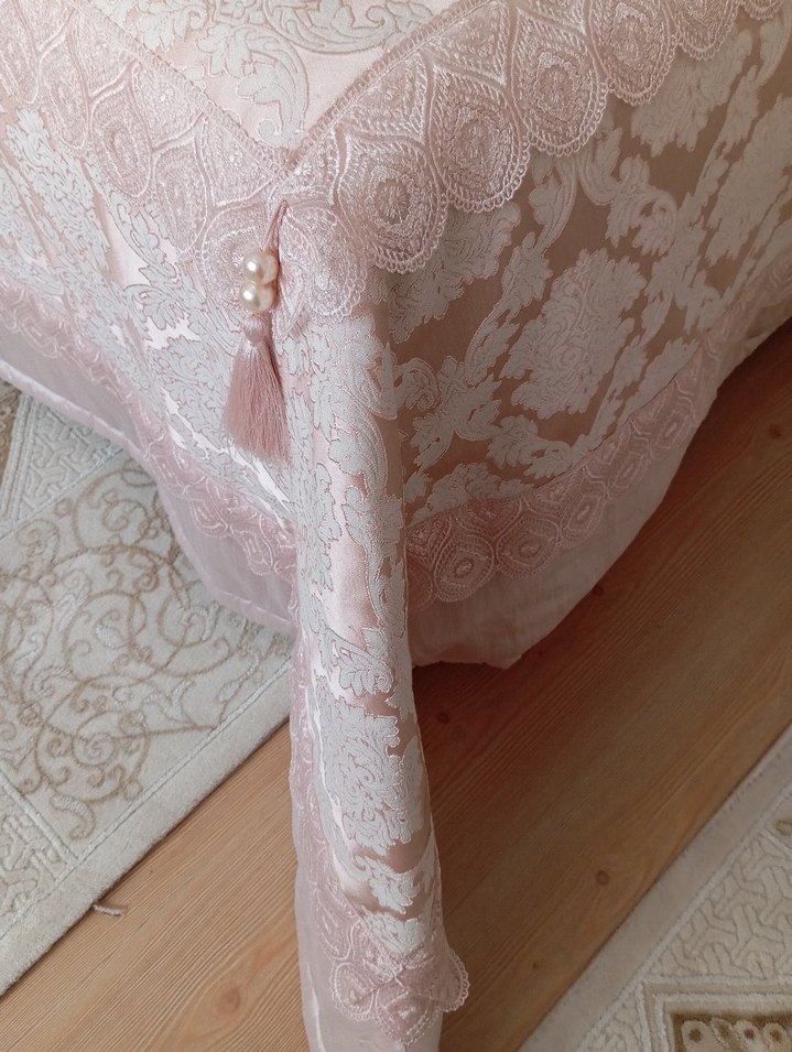 taç Nakışlı pudra Yatak Örtüsü - Görsel 4