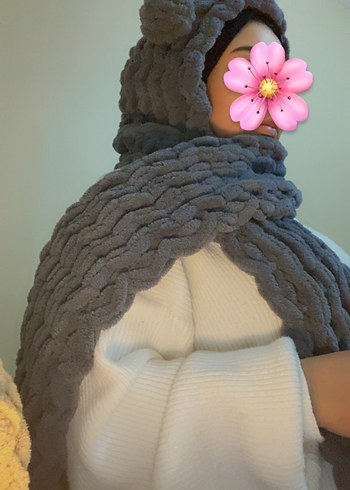 Gri Örgü Atkılı bere - Görsel 3