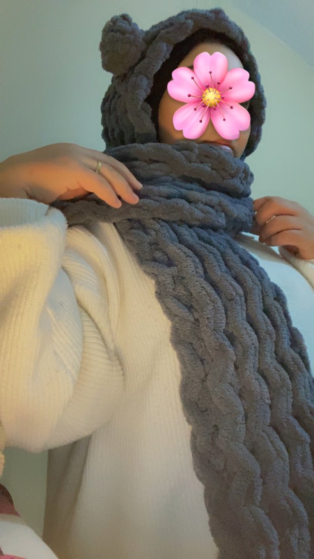 Gri Örgü Atkılı bere - Görsel 4