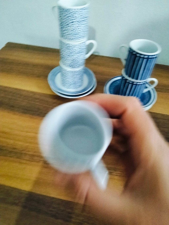 İngiliz Desenli Mavi Porselen Fincan Takımı - Görsel 5