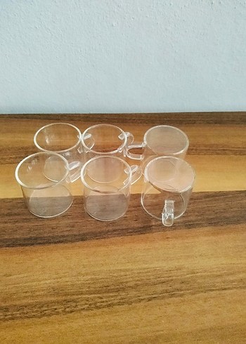 Şeffaf Küçük Kulplu Cam Fincan Seti - Görsel 7