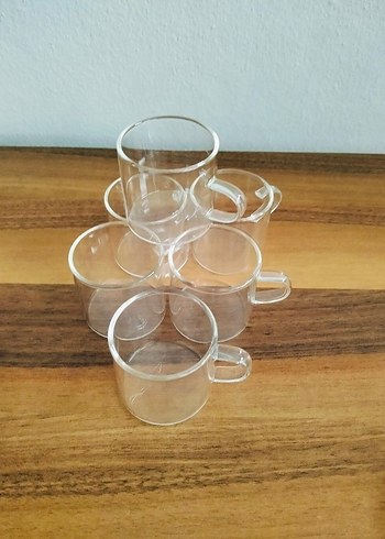 Şeffaf Küçük Kulplu Cam Fincan Seti - Görsel 4