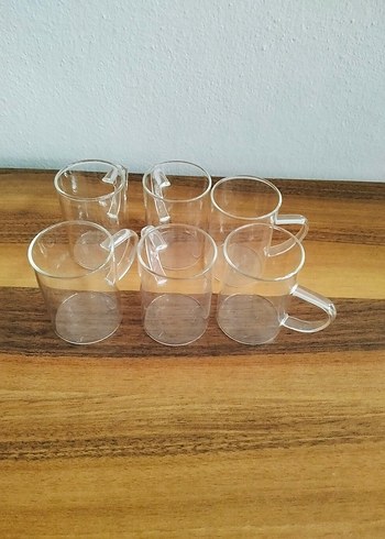 Şeffaf Kulplu Cam Bardak Seti - Görsel 6