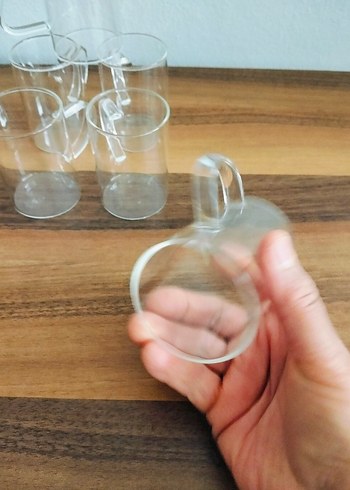 Şeffaf Kulplu Cam Bardak Seti - Görsel 2