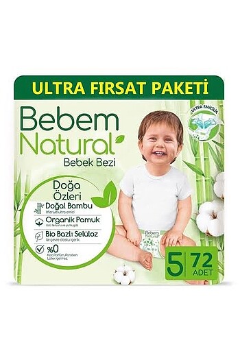 BEBEM NATURAL 5 NUMARA 72?Lİ BEBEK BEZİ