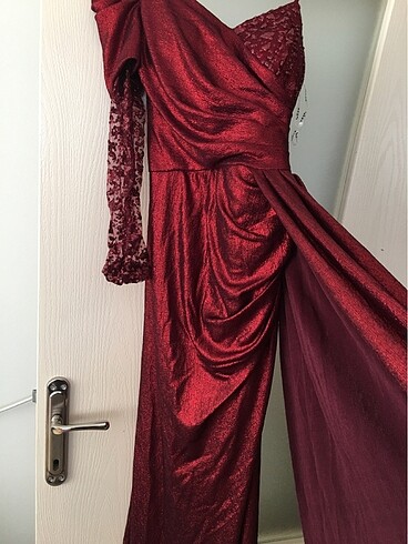 36 Beden bordo Renk Abiye