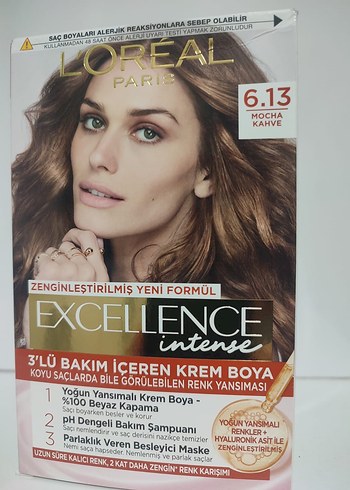 3 adet L'Oréal Excellence İnter 6.13 Mocha Kahve Saç Boyası