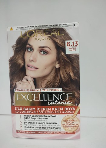 L'Oréal Paris 3 adet L'Oréal Excellence İnter 6.13 Mocha Kahve Saç Boyası