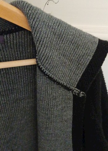 Gri Midi Rahat Kesim pelerin Paltosu - Görsel 4