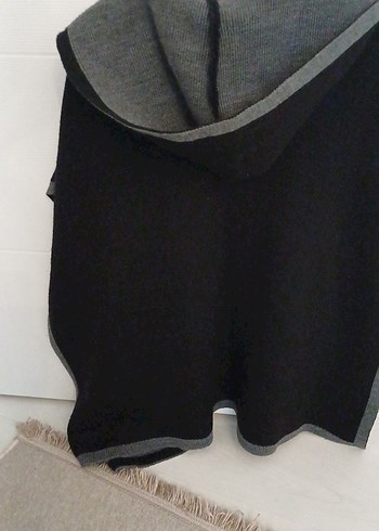 Gri Midi Rahat Kesim pelerin Paltosu - Görsel 5