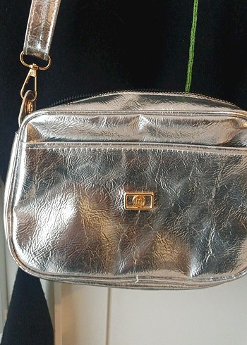 Gri Deri Biker Kadın Çanta - Görsel 2