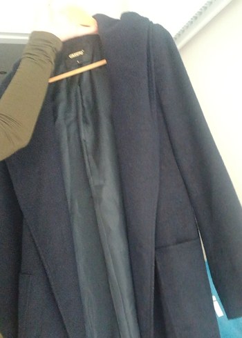 Kuşaklı Lacivert Kaban - Görsel 10