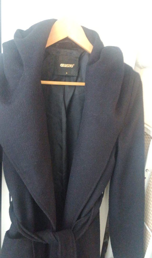 Kuşaklı Lacivert Kaban - Görsel 3