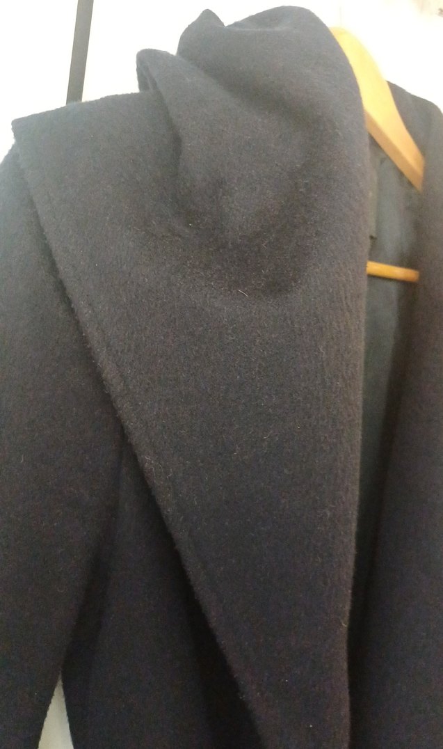 Kuşaklı Lacivert Kaban - Görsel 4