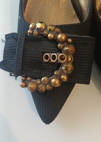 İpekyol Altın Tokalı Yılan Desenli Topuklu Kadın Ayakkabı - Görsel 4